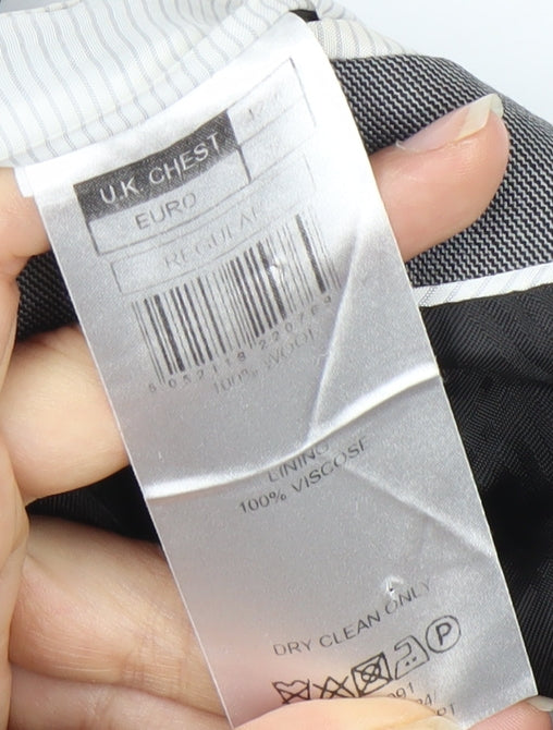 Brand and care label for Jeff Banks Men's Grey Suit Jacket 42R