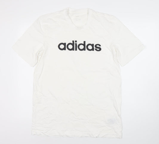 Mens UK Size L adidas White Cotton T-Shirt