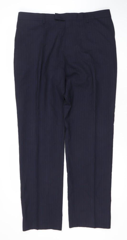 Jaeger Men's Black Striped Dress Pants 36R