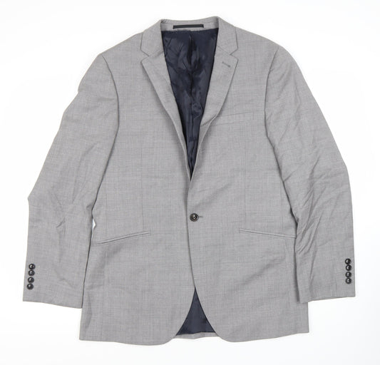 Austin Reed Men's Grey Blazer 40R Single-Breasted Notch
