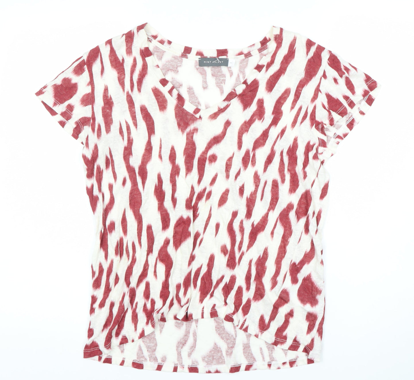 Mint Velvet Women's Red & White Animal Print T-Shirt XS