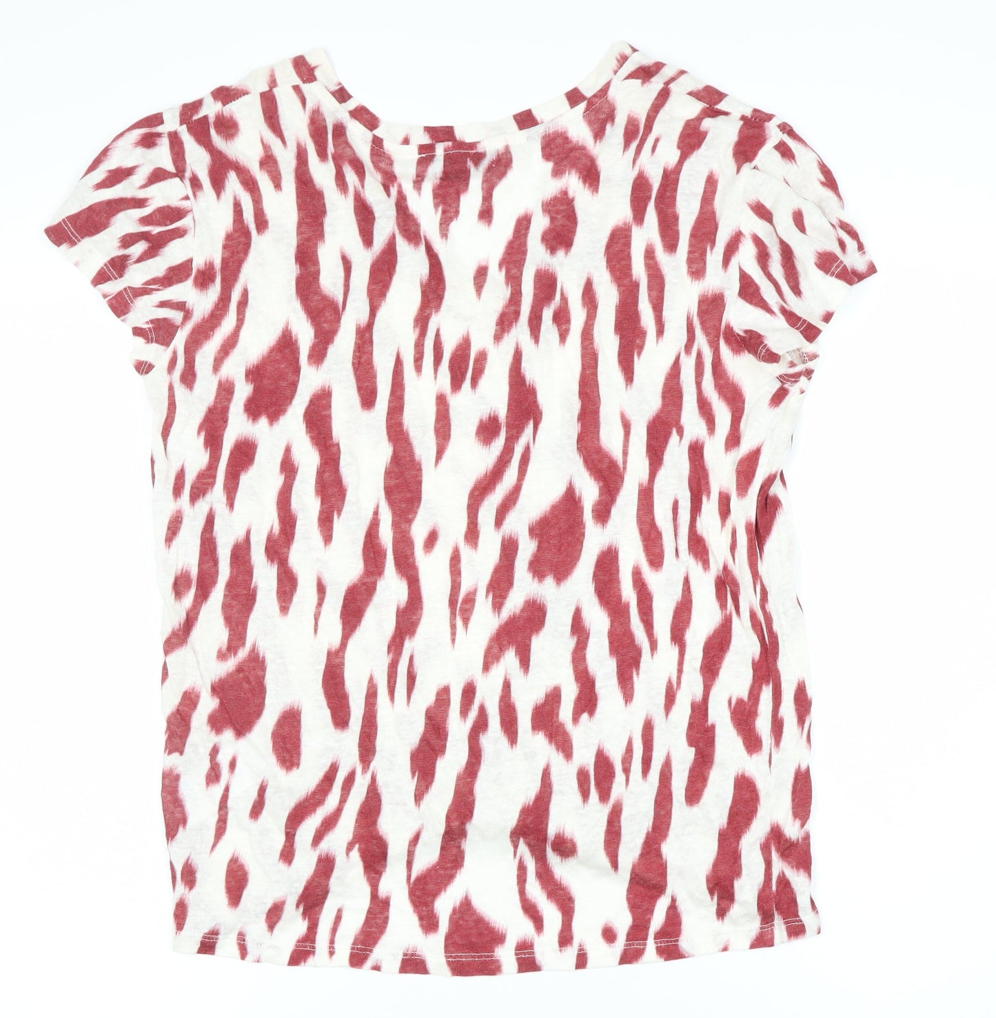Mint Velvet Women's Red & White Animal Print T-Shirt XS