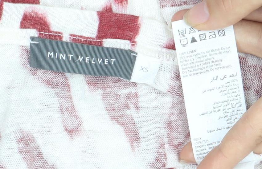 Mint Velvet Women's Red & White Animal Print T-Shirt XS