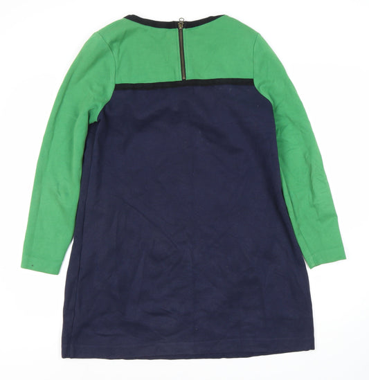 Boden Women's Size 12 Green Blue Colourblock Dress