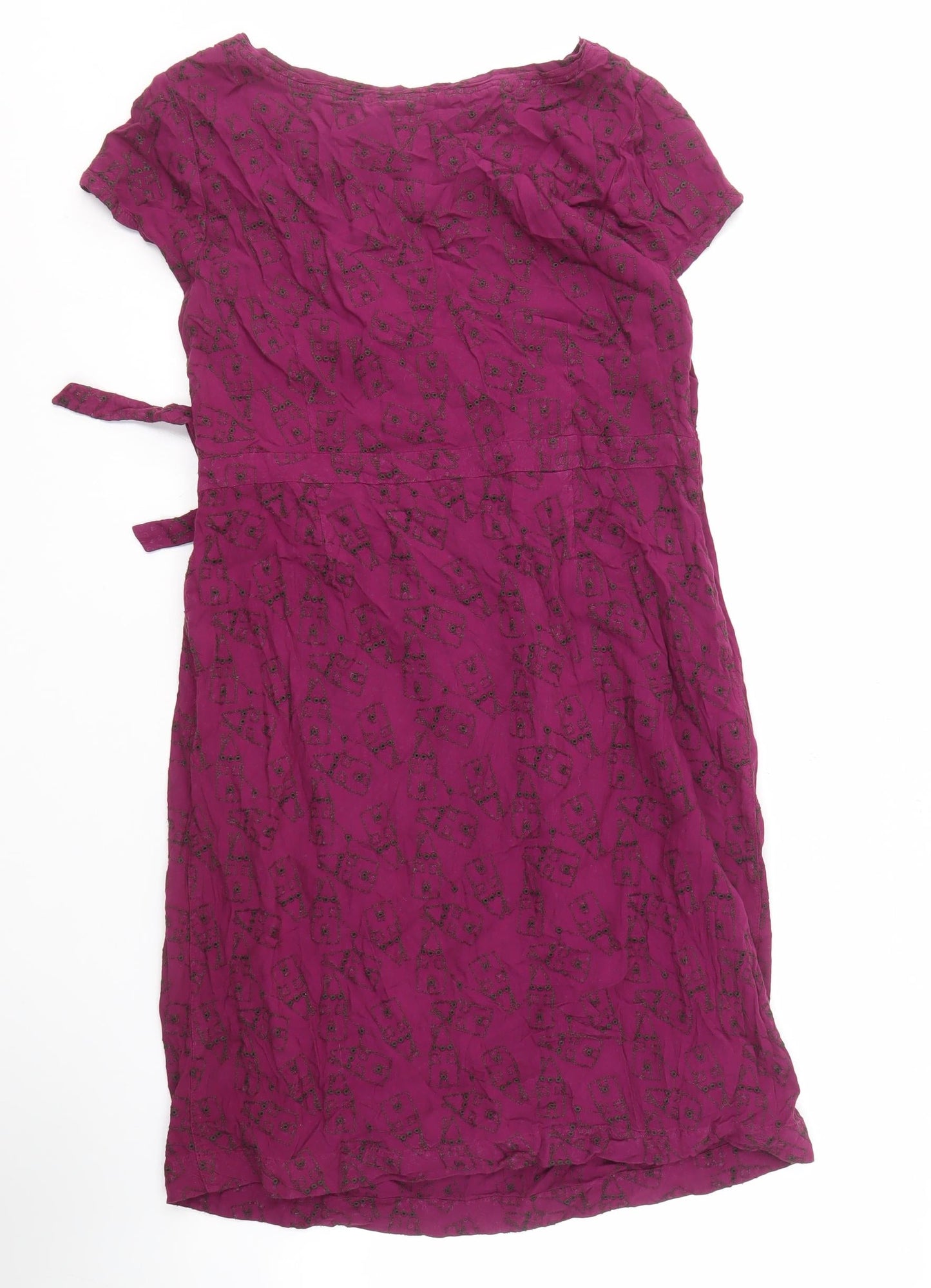 White Stuff Women's Viscose Dress with Tie Detail Size 12