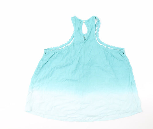 Hollister Women's Blue Lace Halter Tank Top L