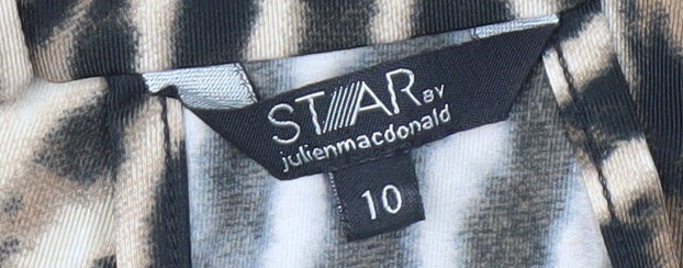 Brand and care label for Star by Julien Macdonald Women's Multicoloured Animal Print Beaded Dress