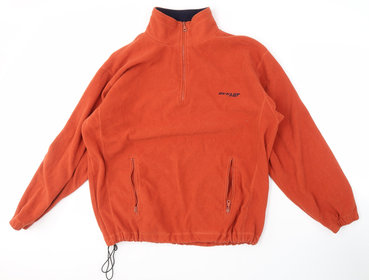 Dunlop Men's Orange Fleece Jacket, Size L, Casual Zip