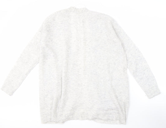 Levi's Women Grey L Open Front Cardigan Knit, Casual Autumn