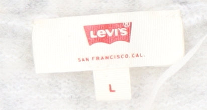 Levi's Women Grey L Open Front Cardigan Knit, Casual Autumn