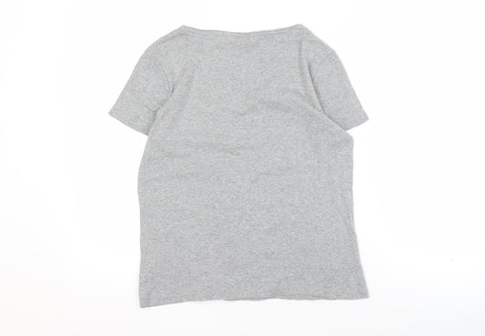 Womens UK Size 12 Maine New England Grey 100% Cotton T-Shirt