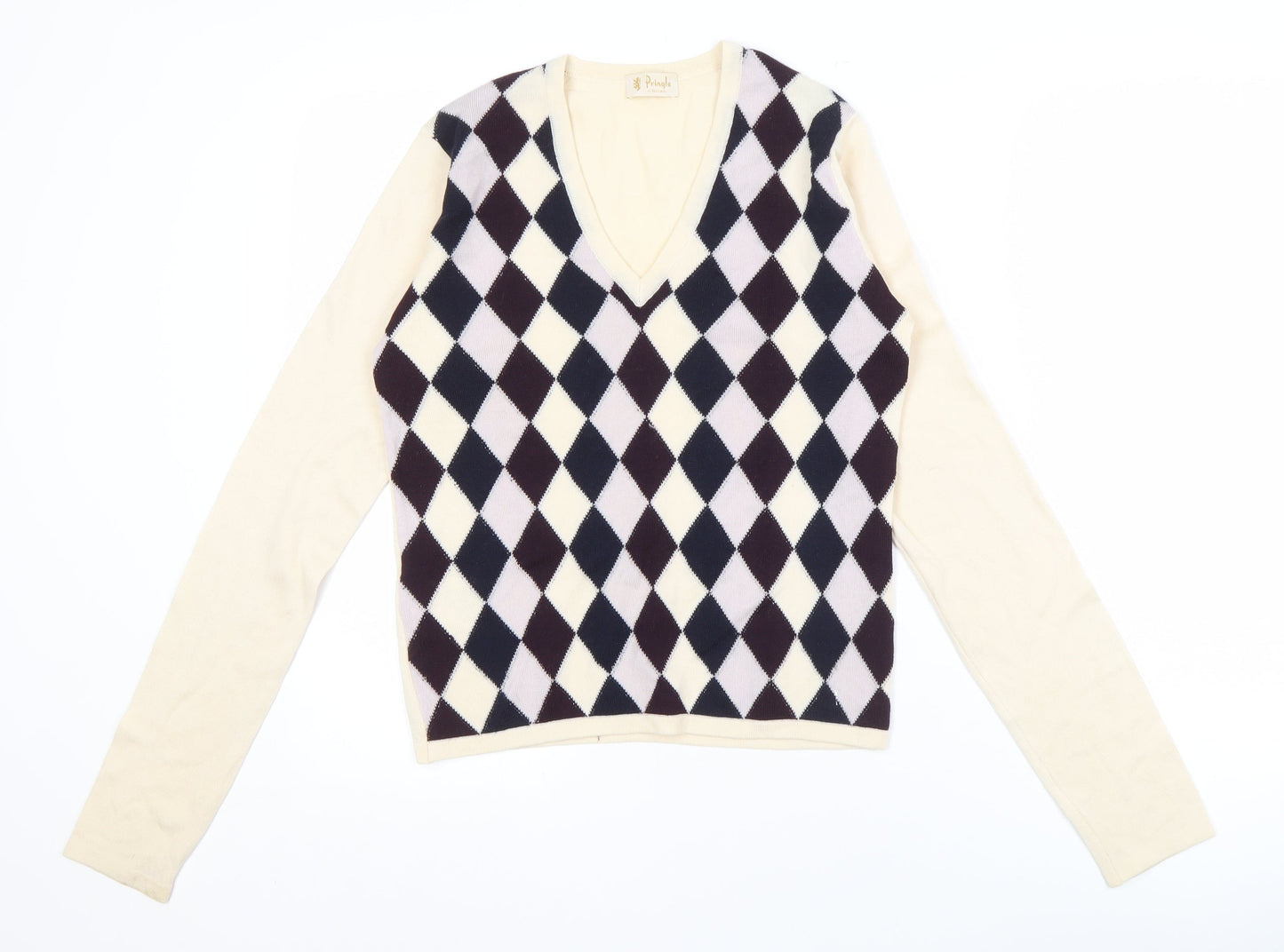 Pringle of Scotland Women’s Multicoloured V-Neck Jumper L