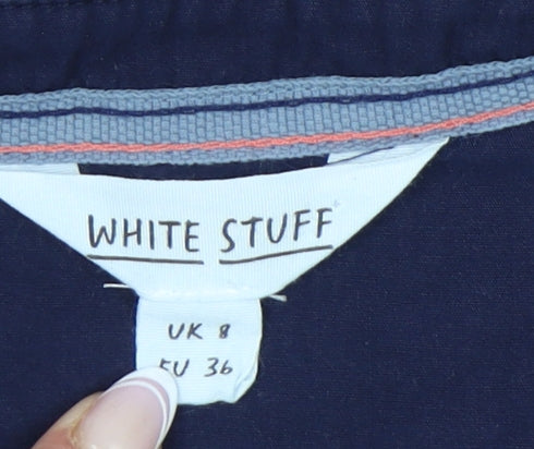White Stuff Women's Blue Collared Top Size 8