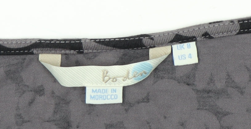 Boden Women's Floral V-Neck Long Sleeve Top, Size 8