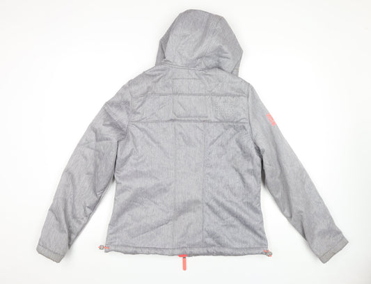 Superdry Women's Grey Hooded Windbreaker Jacket L