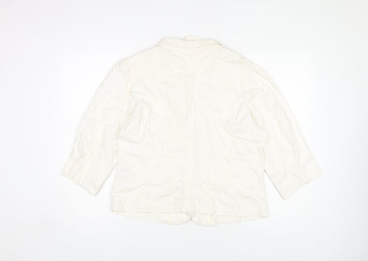 Evie Women's White Blazer Size 18 Classic 3/4 Sleeve