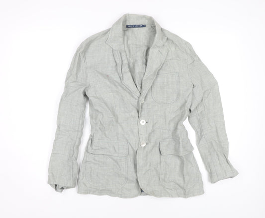 Ralph Lauren Women's Grey Linen Blazer, Size 4