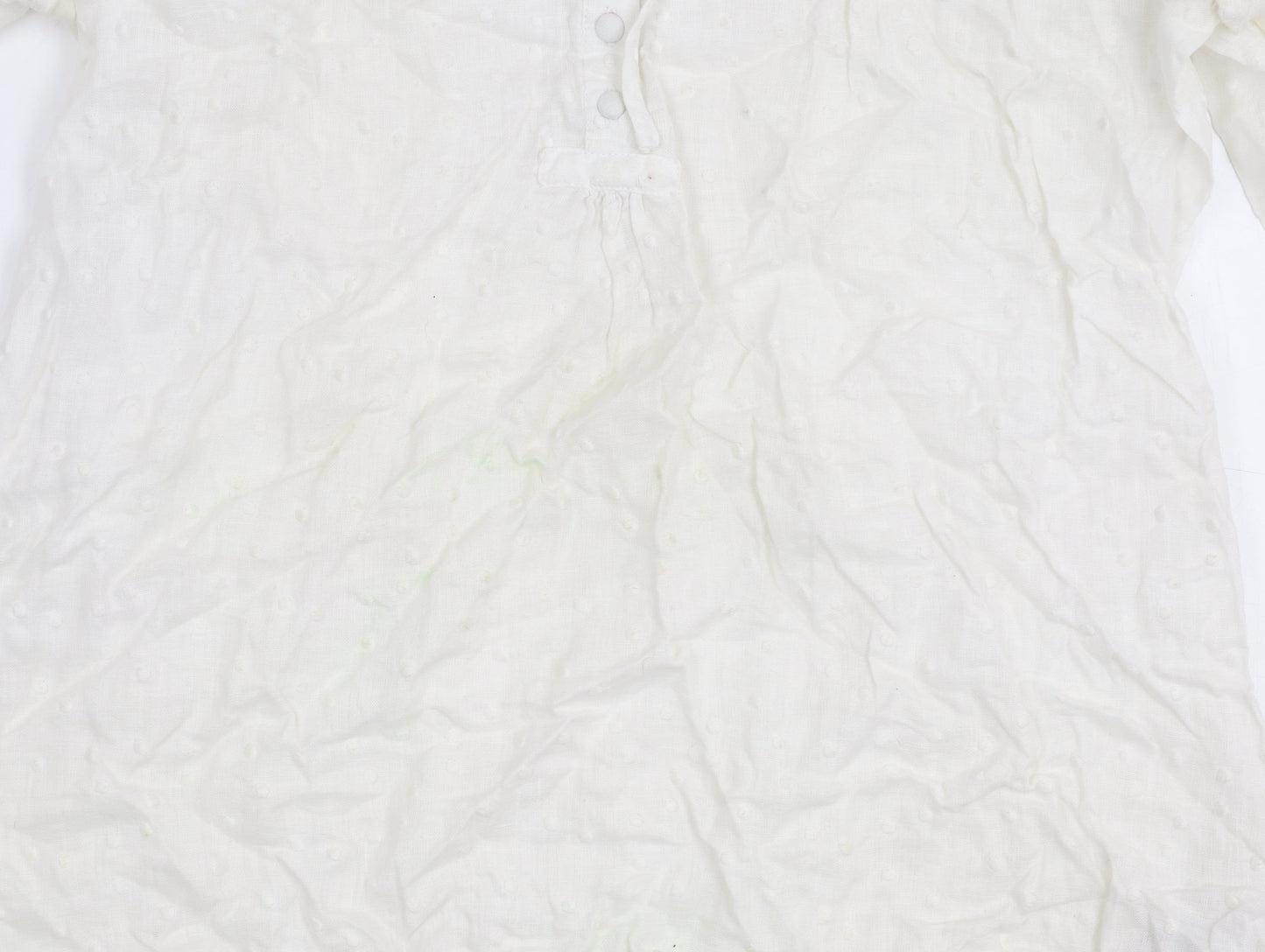 White Stuff Women's White Linen Dress, Size 12