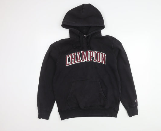 Champion Men's Black Small Pullover Hoodie - Logo Style