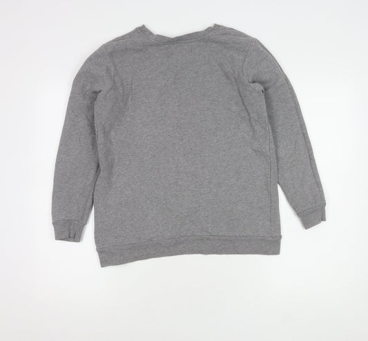 Womens UK XS Regular Calvin Klein Grey Pullover Sweatshirt