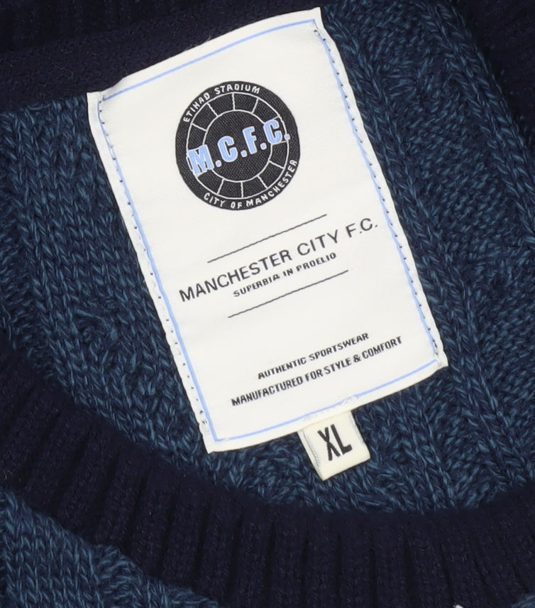 Manchester City F.C. Men's Blue XL Pullover Jumper