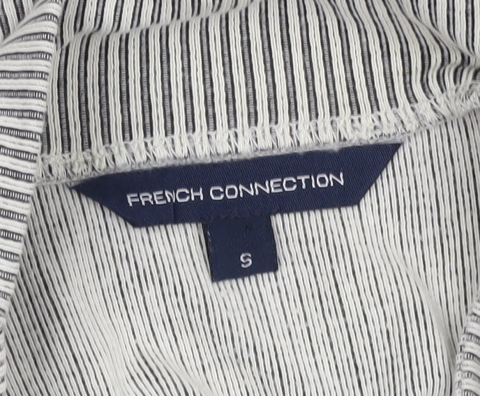 French Connection Women's Grey Stripe Knit Top, Size S