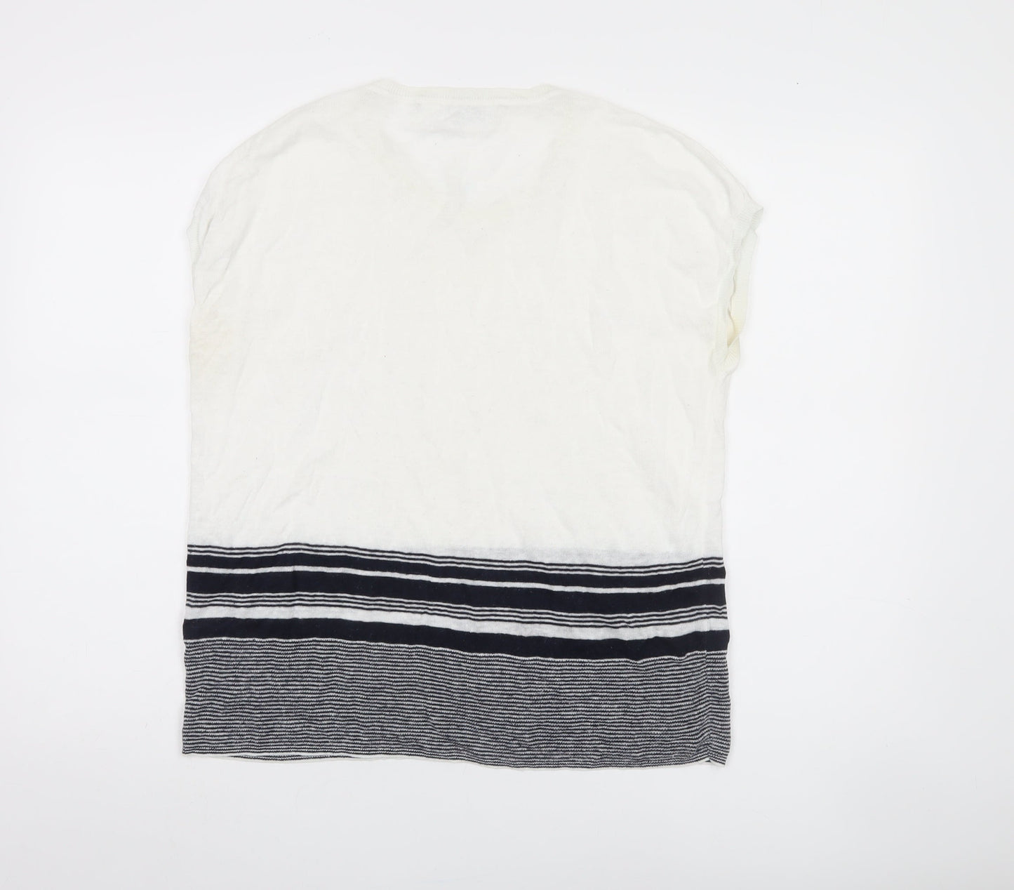 The White Company Women's White Striped Top Size 12