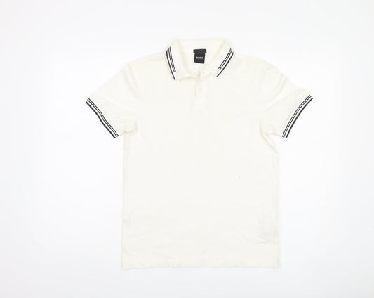 Boss Men's XS White Slim Fit Polo Shirt