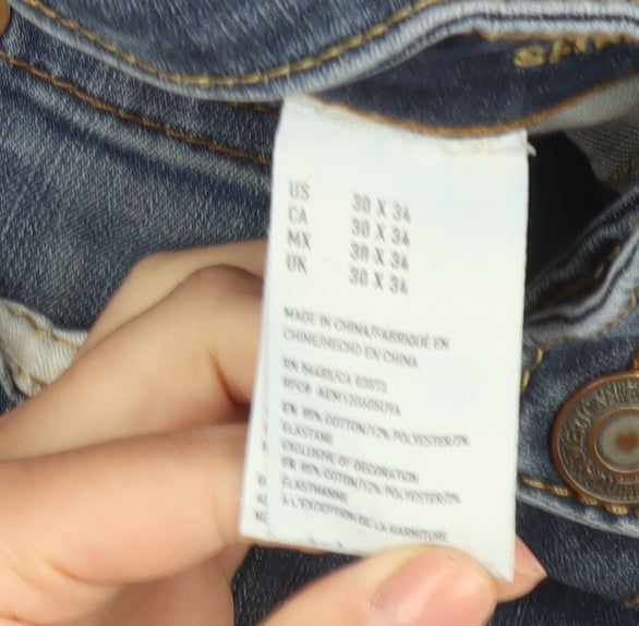 American Eagle Men's Blue Straight Jeans 30-34
