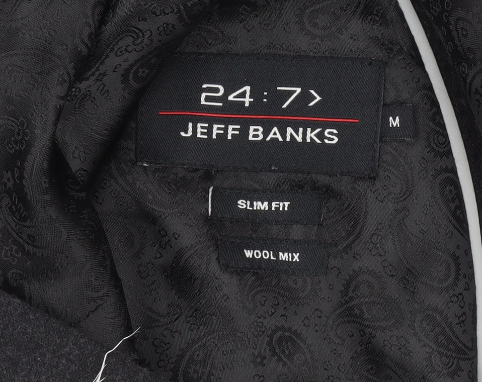 Jeff Banks Men's Black Slim Fit Blazer M