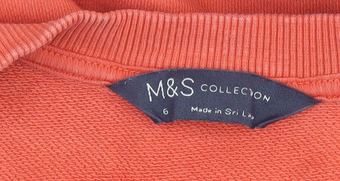 Marks and Spencer Women's Orange Pullover Sweatshirt, Size 6