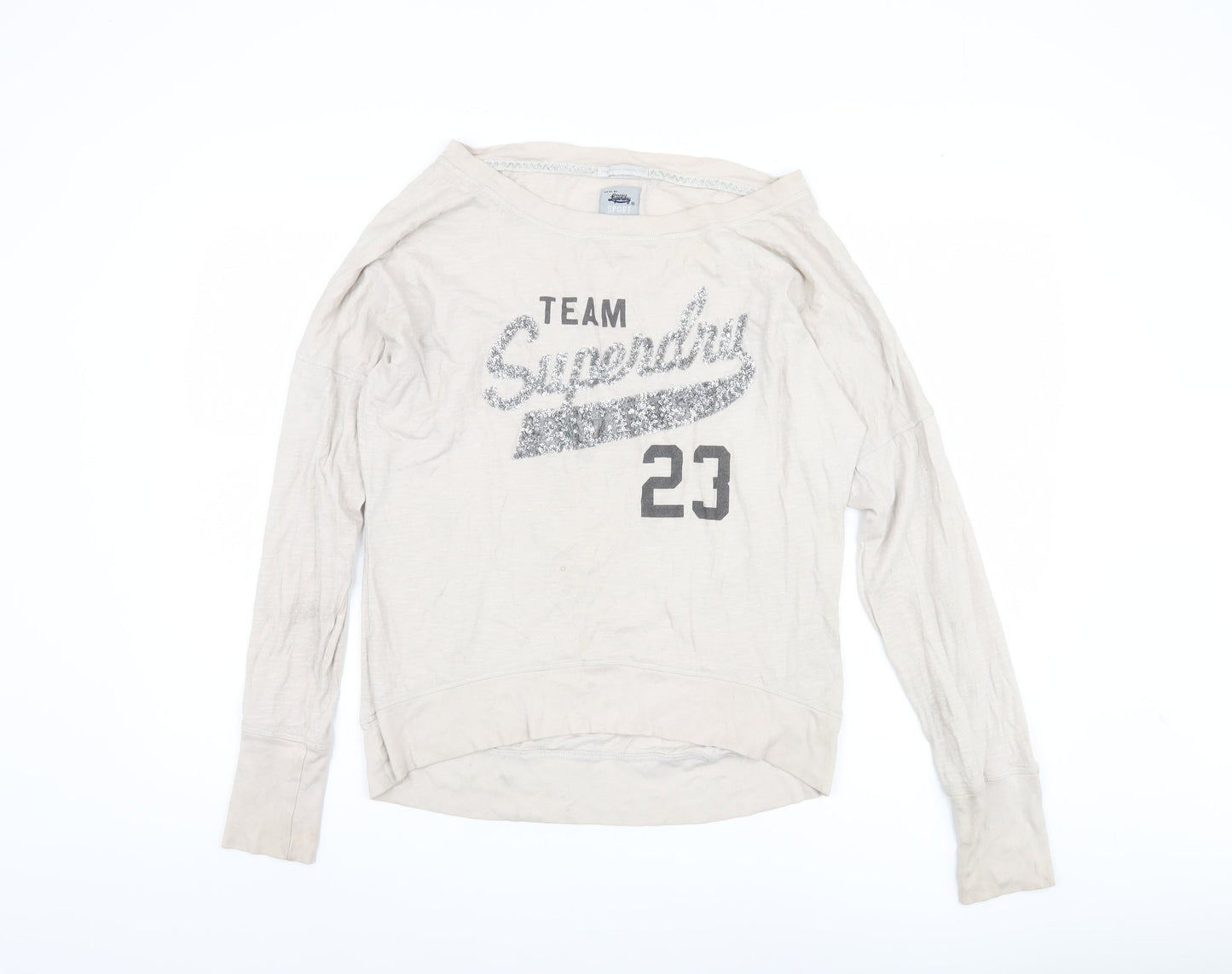 Superdry Women’s Beige Long Sleeve Top - Size S