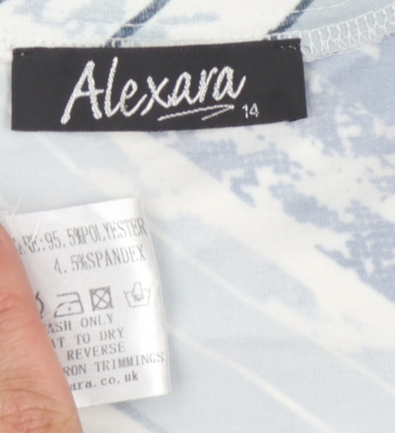 Close-up detail of Alexara Women's Multicoloured 3/4 Sleeve Top, size 14
