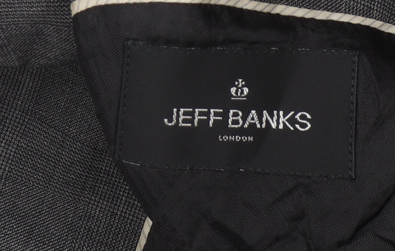 Jeff Banks Grey Men's Blazer, 40R, Wool, Formal Jacket