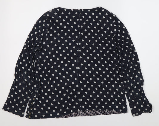 Womens UK Size 10 White Stuff Blue Cotton Blouse