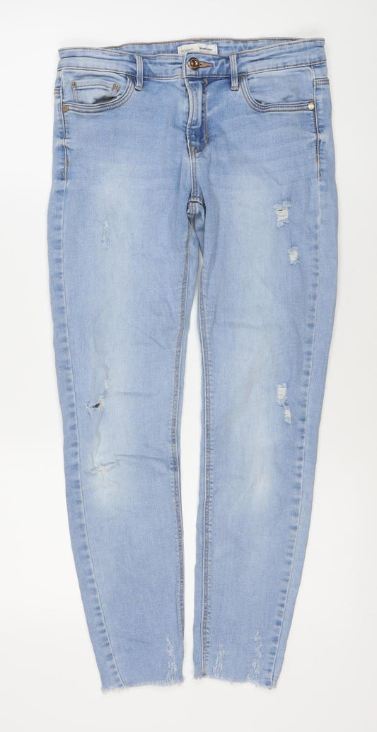 Stradivarius Women's Blue Skinny Jeans - Size 12