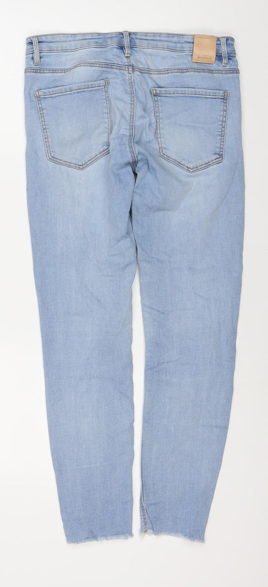 Stradivarius Women's Blue Skinny Jeans - Size 12