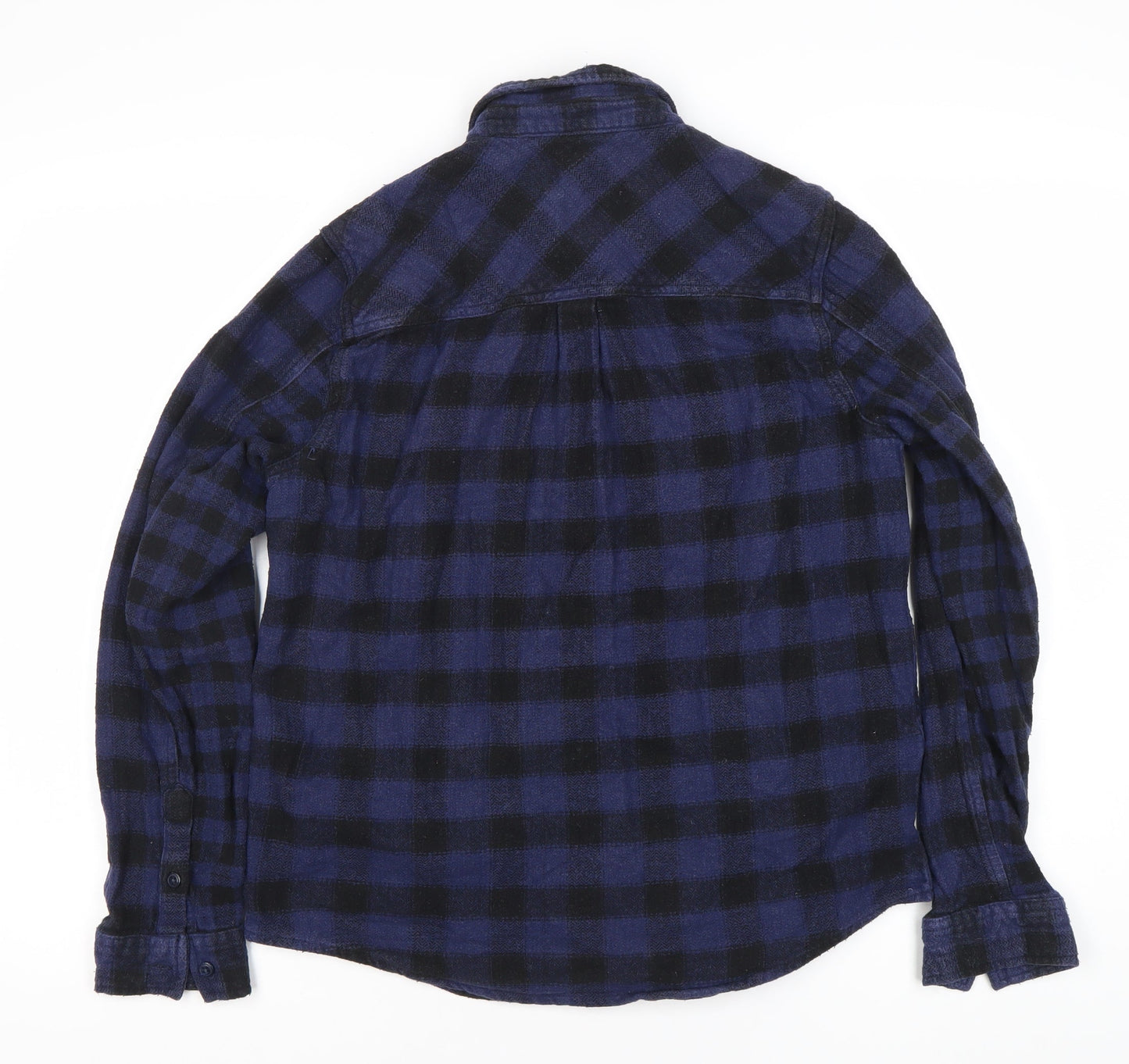 Superdry Women's Blue Check Flannel Button-Up Shirt