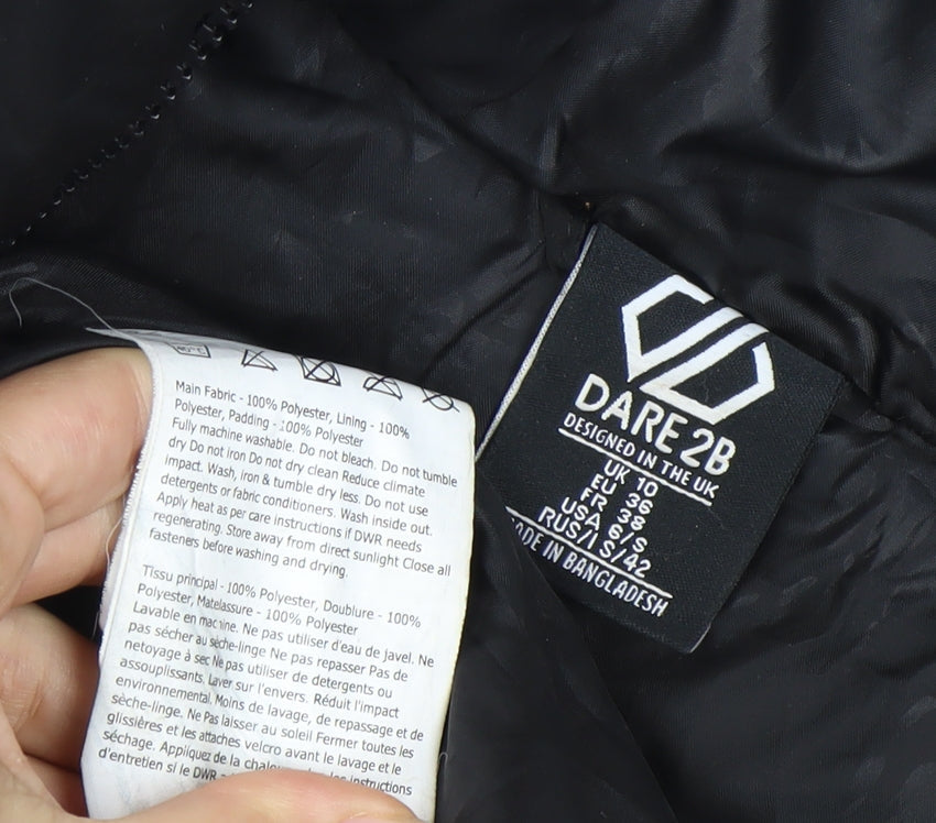 Dare2B Women's Black Puffer Jacket, Size 10, Hooded