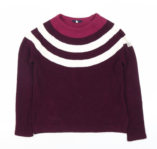 Joules Women's Purple Wool Striped Jumper, Size 8