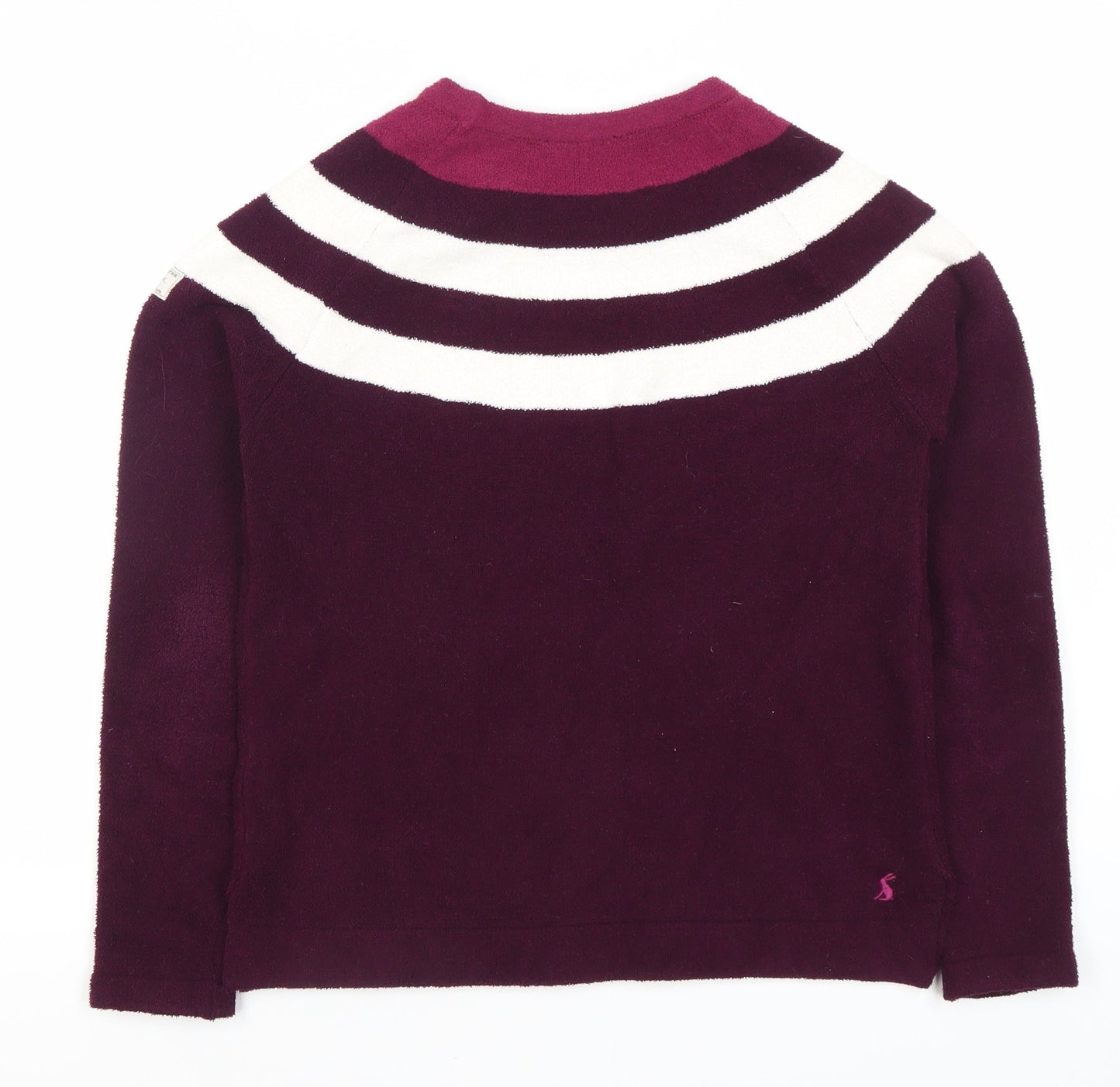 Joules Women's Purple Wool Striped Jumper, Size 8