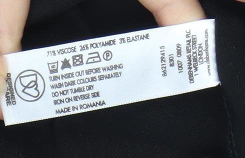 Brand and care label for Star by Julien Macdonald Black Women's Dress, size 8