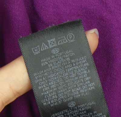 Hobbs Women's Purple Boat Neck Top XL Solid Viscose