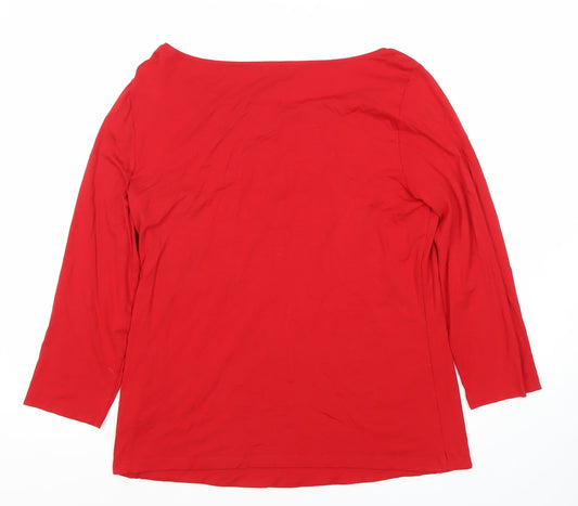 Hobbs Women Red Boat Neck Top - XL