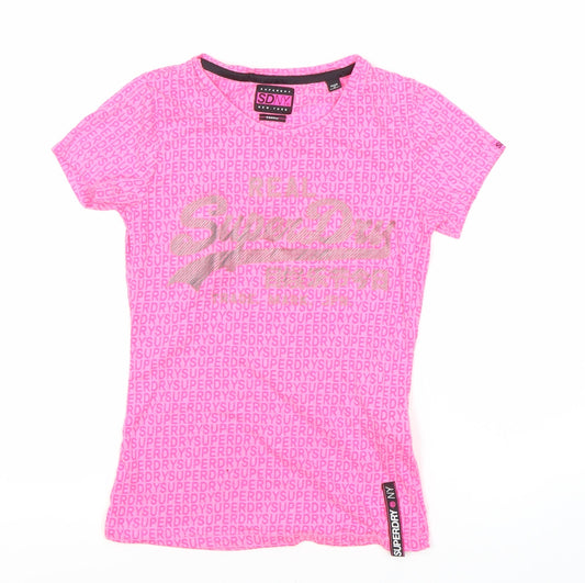 Superdry Women's Pink XS Slim Fit T-Shirt