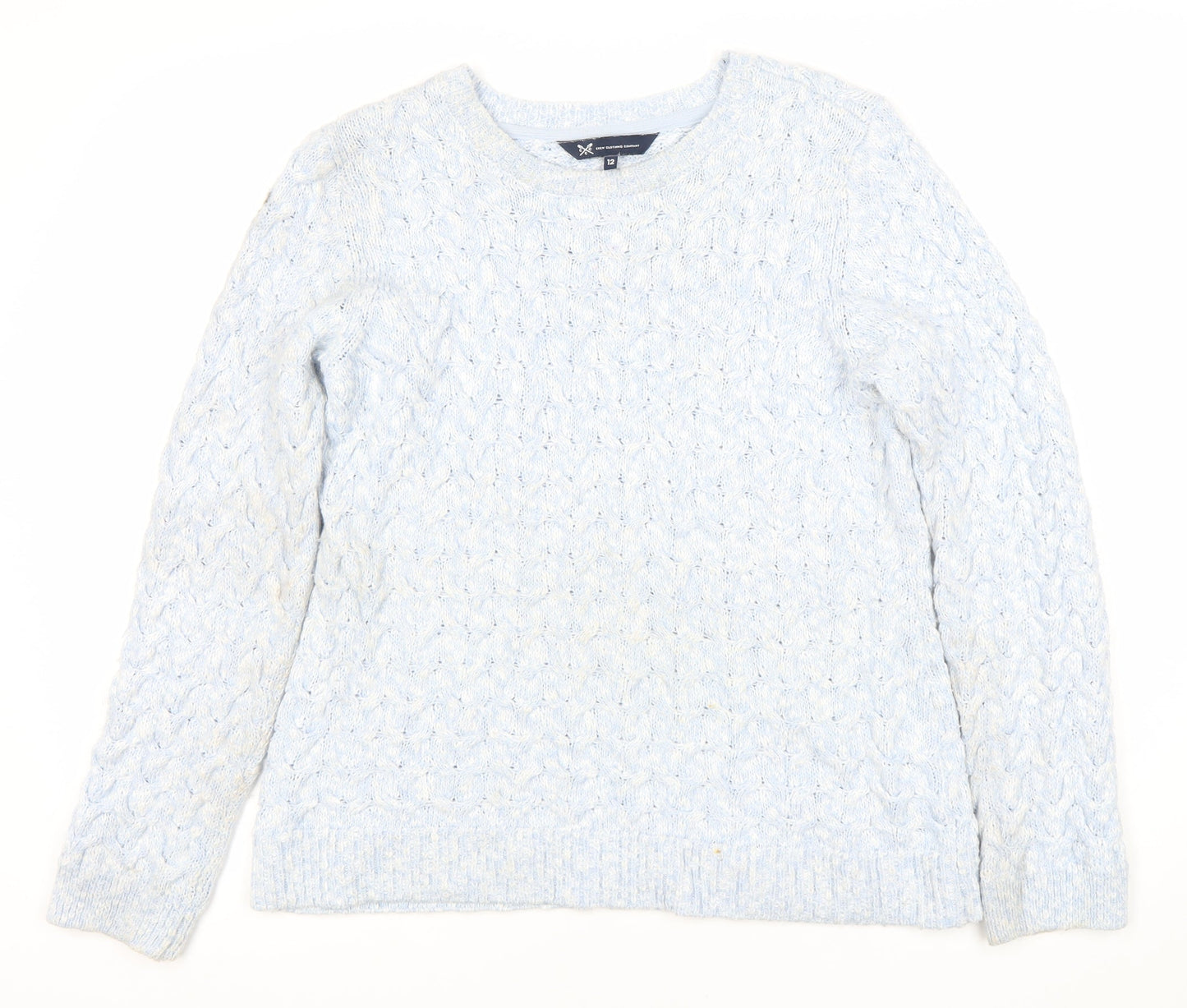 Crew Clothing Women's Blue Cable-Knit Jumper, Size 12