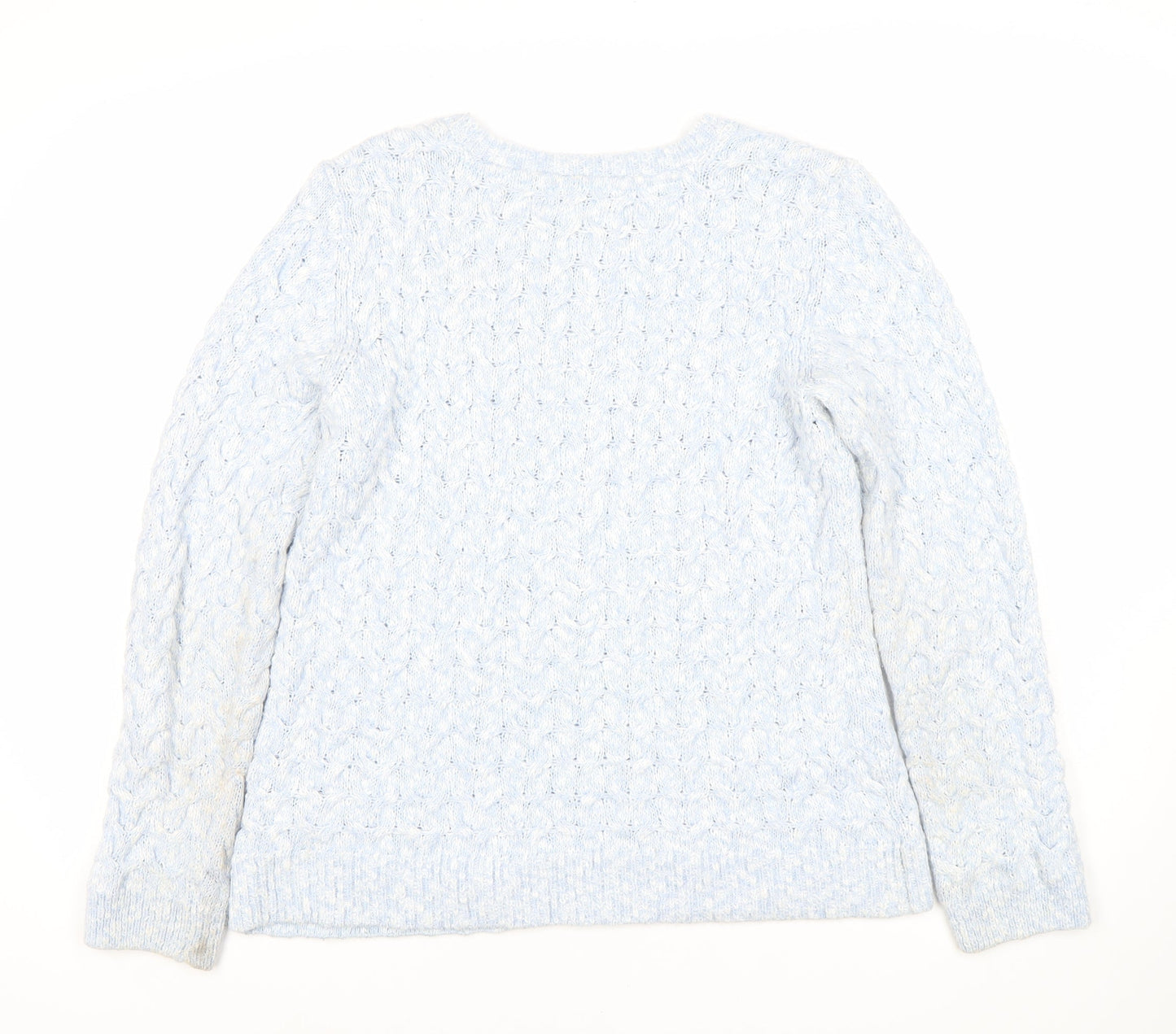 Crew Clothing Women's Blue Cable-Knit Jumper, Size 12