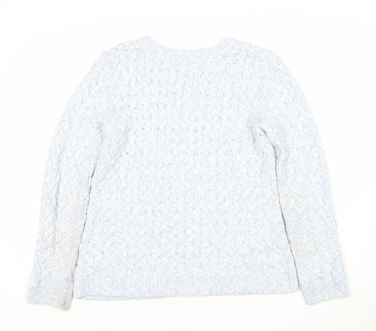 Crew Clothing Women's Blue Cable-Knit Jumper, Size 12