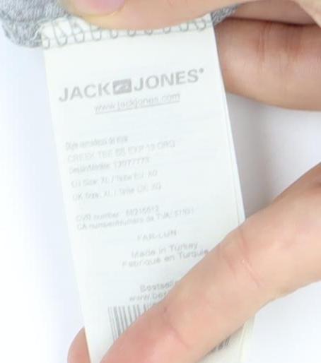 Jack & Jones Men’s Grey Graphic Short Sleeve T-Shirt