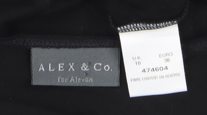 ALEX & CO. Women's Black T-Shirt, Size UK 10, Casual